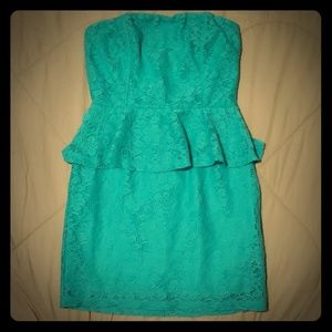Aqua Lace Tube Top Dress